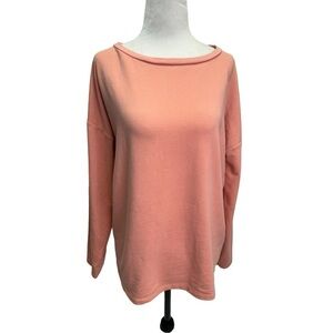 BB Dakota Peach Long Sleeve Straight Hem Crew Neck T-Shirt Size S